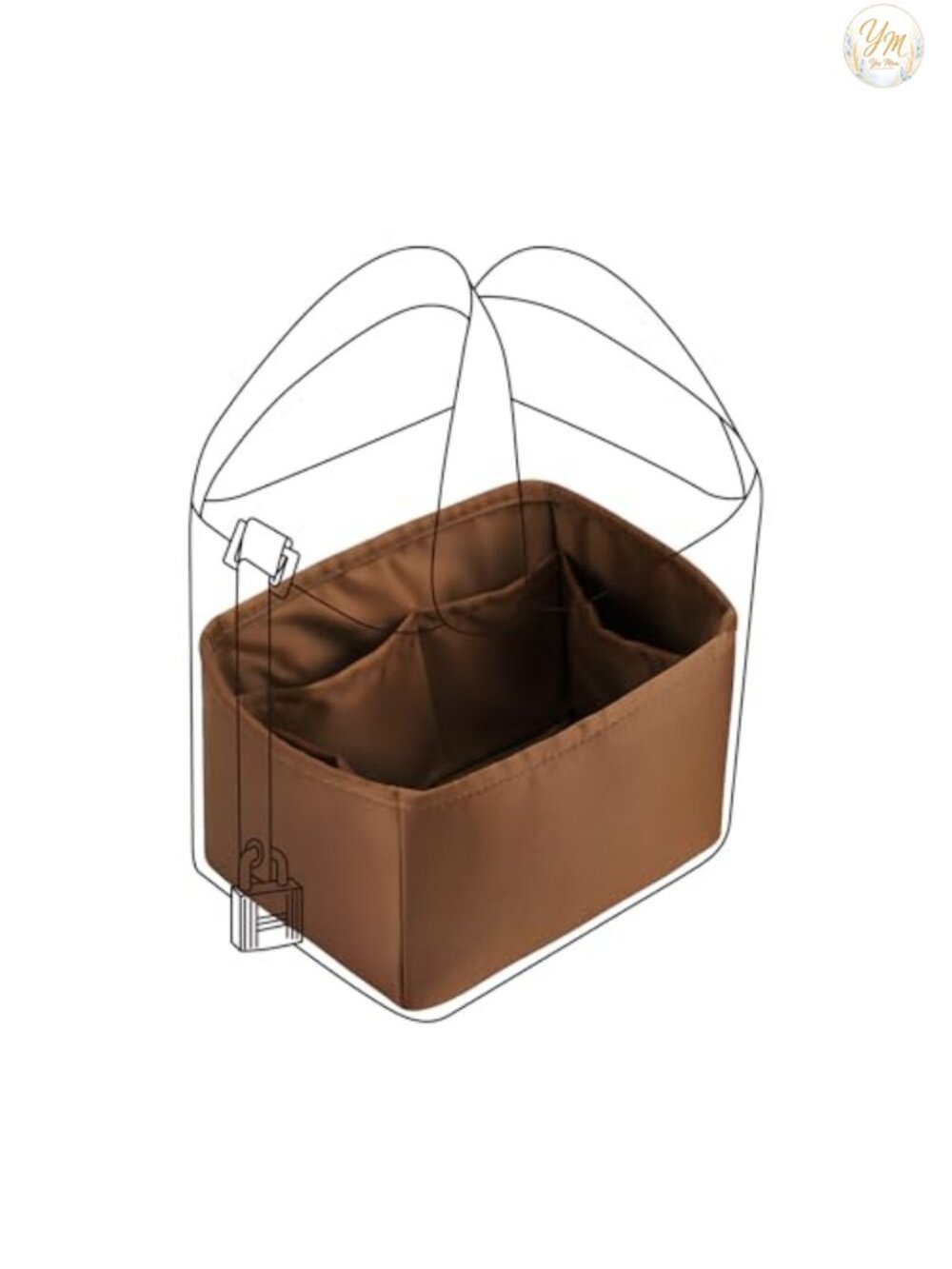 Silk Handbag Organizer Insert with Multiple Pockets for Luxury Bags